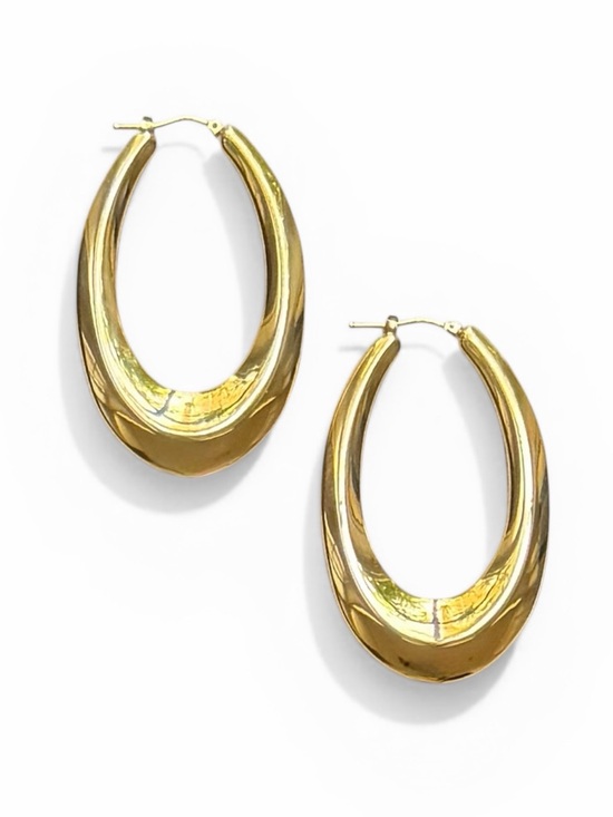 Milor Jewelry - Milor Italy 14K Yellow Gold Polished Large Oval Hoop Earrings